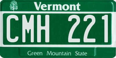 VT license plate CMH221