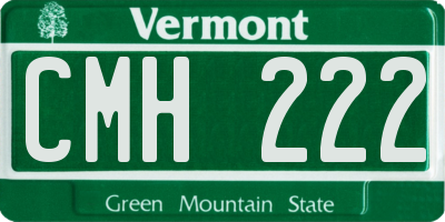 VT license plate CMH222