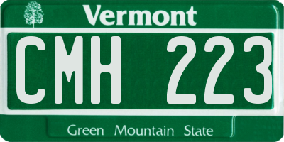 VT license plate CMH223