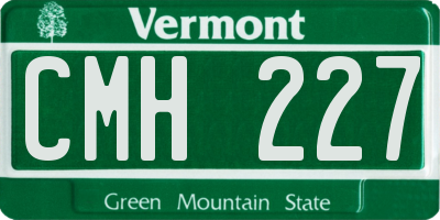 VT license plate CMH227