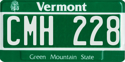 VT license plate CMH228