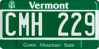 VT license plate CMH229