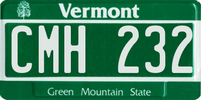 VT license plate CMH232