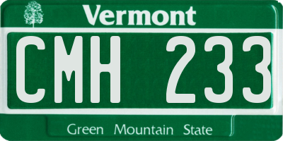 VT license plate CMH233