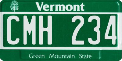 VT license plate CMH234