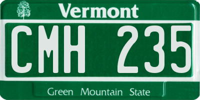 VT license plate CMH235