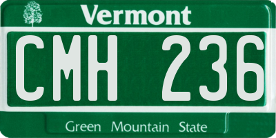 VT license plate CMH236