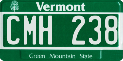 VT license plate CMH238