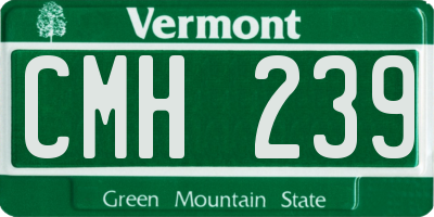 VT license plate CMH239