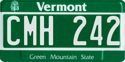 VT license plate CMH242