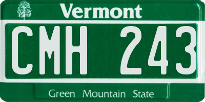 VT license plate CMH243