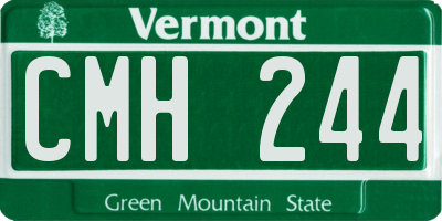 VT license plate CMH244