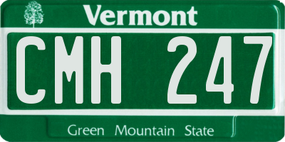 VT license plate CMH247
