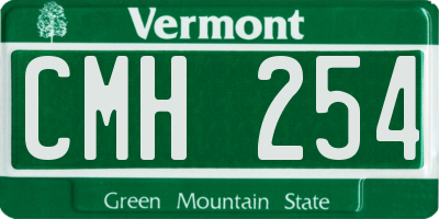 VT license plate CMH254