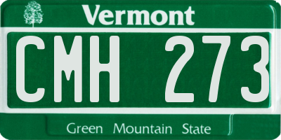 VT license plate CMH273