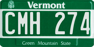 VT license plate CMH274