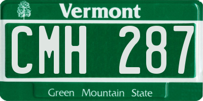 VT license plate CMH287