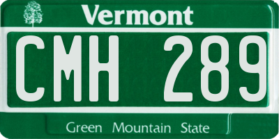 VT license plate CMH289