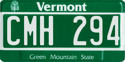 VT license plate CMH294