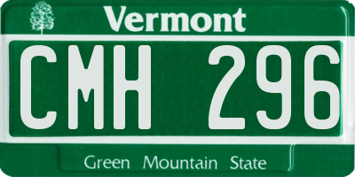VT license plate CMH296