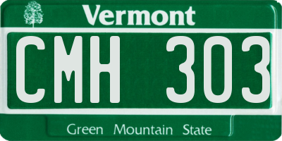 VT license plate CMH303