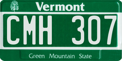 VT license plate CMH307