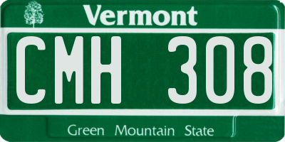 VT license plate CMH308