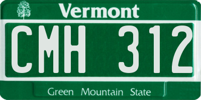 VT license plate CMH312