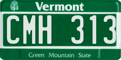 VT license plate CMH313
