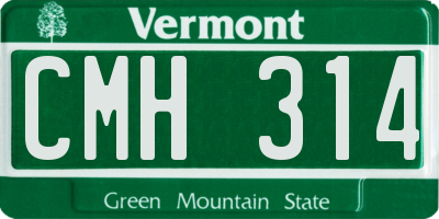 VT license plate CMH314