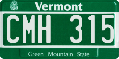 VT license plate CMH315