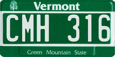 VT license plate CMH316