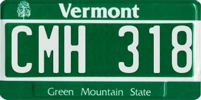 VT license plate CMH318