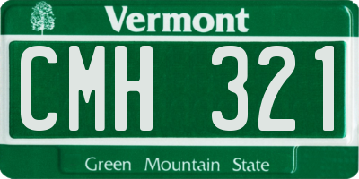VT license plate CMH321