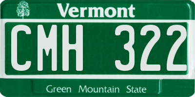 VT license plate CMH322