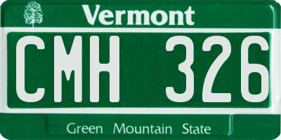 VT license plate CMH326