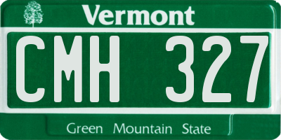 VT license plate CMH327