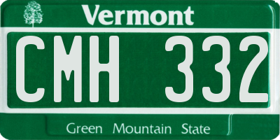 VT license plate CMH332