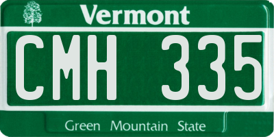 VT license plate CMH335