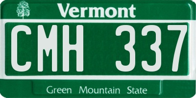VT license plate CMH337