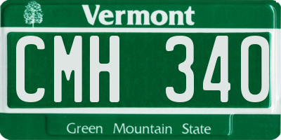 VT license plate CMH340