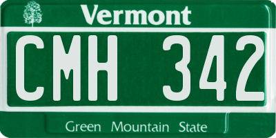 VT license plate CMH342