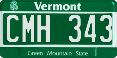 VT license plate CMH343
