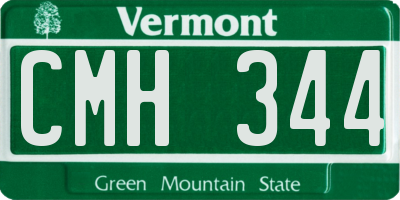 VT license plate CMH344