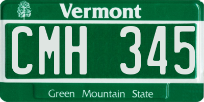 VT license plate CMH345