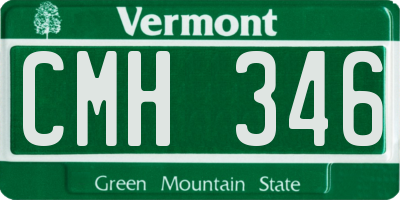 VT license plate CMH346