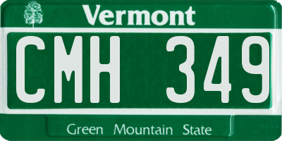 VT license plate CMH349