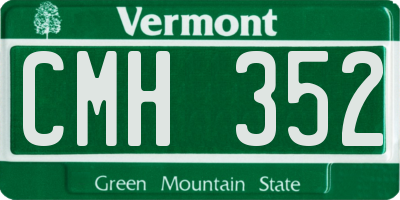 VT license plate CMH352