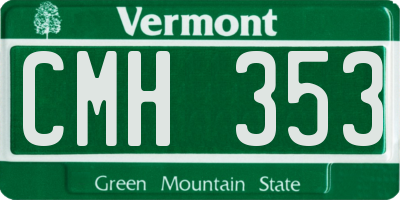 VT license plate CMH353