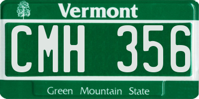 VT license plate CMH356